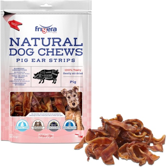 Pig Ear Pieces 500 g - Natural, Protein-Rich Treats for Dogs, Gluten and Grain-Free, High Quality Dog Snacks