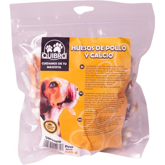 Quibropets Hühnerknochen mit Kalzium, Leckerlis für Hunde, natürliche Belohnungen, ohne Getreide, Snacks für Haustiere, getrocknete Leckereien, 545 g Quibropets Hühnerknochen mit Kalzium, Leckerlis für Hunde, natürliche Belohnungen, ohne Getreide, Snacks für Haustiere, getrocknete Leckereien, 545 g