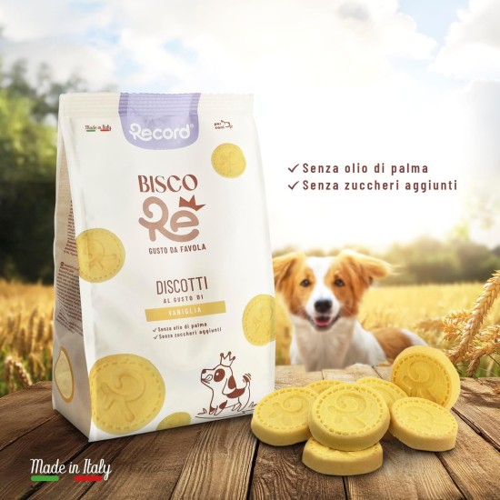 Record - BiscoRe Kekse für knusprige und natürliche Hunde. Snacks für gebackene Hunde, ohne Konservierungsstoffe oder Palmöl, leicht und verdaulich für einen gesunden und leckeren Snack | 1kg, Vanille Record - BiscoRe Kekse für knusprige und natürliche Hunde. Snacks für gebackene Hunde, ohne Konservierungsstoffe oder Palmöl, leicht und verdaulich für einen gesunden und leckeren Snack | 1kg, Vanille
