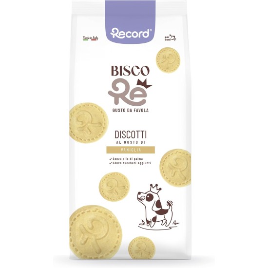 Record - BiscoRe Kekse für knusprige und natürliche Hunde. Snacks für gebackene Hunde, ohne Konservierungsstoffe oder Palmöl, leicht und verdaulich für einen gesunden und leckeren Snack | 1kg, Vanille