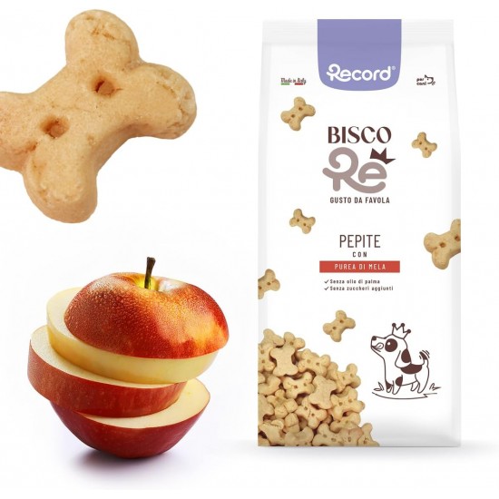 Record - Biscuits for dogs with apple, format 1 kg. Natural, baked snacks with fruit puree, no preservatives or palm oil, light, digestible and tasty Record - Biscuits for dogs with apple, format 1 kg. Natural, baked snacks with fruit puree, no preservatives or palm oil, light, digestible and tasty
