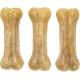 Record Dog Micro Bones Cowhide Chew Bones for Dogs Pack of 20 Heat Treated Plastic Size XS 8cm Long and 25g Weight for Small Dogs