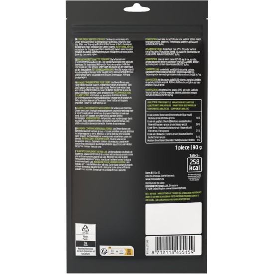 Rosewood Chewy Bones - Beef Skin Chew Bone with Duck Flavour for Small Dogs - Grain-Free and Gluten-Free Dental Care Snacks, No Artificial Additives, 80 g Rosewood Chewy Bones - Beef Skin Chew Bone with Duck Flavour for Small Dogs - Grain-Free and Gluten-Free Dental Care Snacks, No Artificial Additives, 80 g