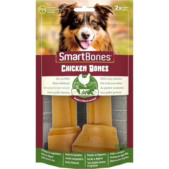 SmartBones Chew Bone Large - Chew Snack with Chicken for Large Dogs, Bones with Soft Texture, No Raw Skin, 1 Piece SmartBones Chew Bone Large - Chew Snack with Chicken for Large Dogs, Bones with Soft Texture, No Raw Skin, 1 Piece