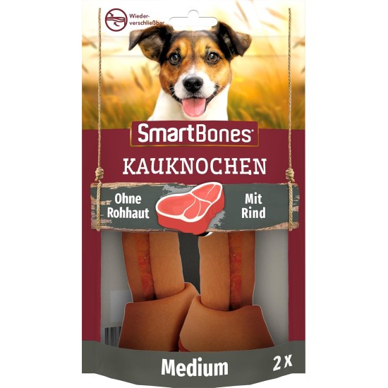 SmartBones Chew Bone Mini - Chew Snack with Beef Flavour for Small Dogs, Bones with Soft Texture, No Raw Skin, Pack of 8 SmartBones Chew Bone Mini - Chew Snack with Beef Flavour for Small Dogs, Bones with Soft Texture, No Raw Skin, Pack of 8