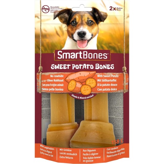 SmartBones Chew Bone Mini - Chew Snack with Sweet Potato for Small Dogs, Soft Texture Bone, No Rawhide - Pack of 8 SmartBones Chew Bone Mini - Chew Snack with Sweet Potato for Small Dogs, Soft Texture Bone, No Rawhide - Pack of 8