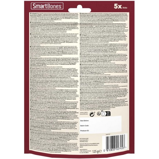 SmartBones Chicken Wrapped Sticks Medium - Dog Snack with Chicken for Medium Dogs, Soft Texture Chew Sticks without Rawhide (Pack of 5) SmartBones Chicken Wrapped Sticks Medium - Dog Snack with Chicken for Medium Dogs, Soft Texture Chew Sticks without Rawhide (Pack of 5)