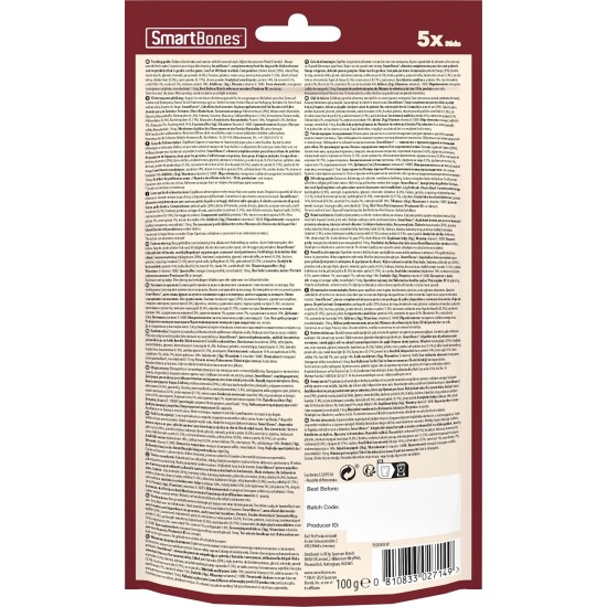 SmartBones Chicken Wrapped Sticks Medium - Hundesnack mit Huhn für mittelgroße Hunde, Kaustangen mit weicher Textur, ohne Rohhaut, 5 Stück SmartBones Chicken Wrapped Sticks Medium - Hundesnack mit Huhn für mittelgroße Hunde, Kaustangen mit weicher Textur, ohne Rohhaut, 5 Stück