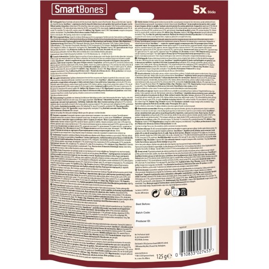 SmartBones Chicken Wrapped Sticks Medium - Hundesnack mit Huhn für mittelgroße Hunde, Kaustangen mit weicher Textur, ohne Rohhaut, 5 Stück SmartBones Chicken Wrapped Sticks Medium - Hundesnack mit Huhn für mittelgroße Hunde, Kaustangen mit weicher Textur, ohne Rohhaut, 5 Stück
