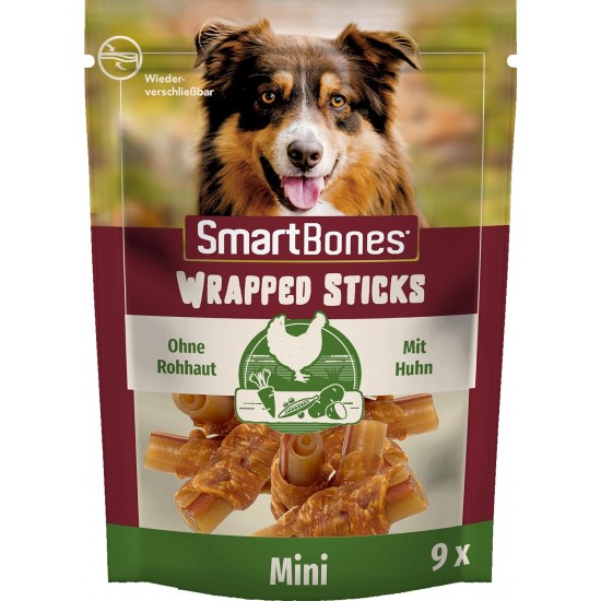 SmartBones Chicken Wrapped Sticks Mini - Hundesnack mit Huhn für kleine Hunde, Kaustangen mit weicher Textur, ohne Rohhaut, 9 Stück SmartBones Chicken Wrapped Sticks Mini - Hundesnack mit Huhn für kleine Hunde, Kaustangen mit weicher Textur, ohne Rohhaut, 9 Stück