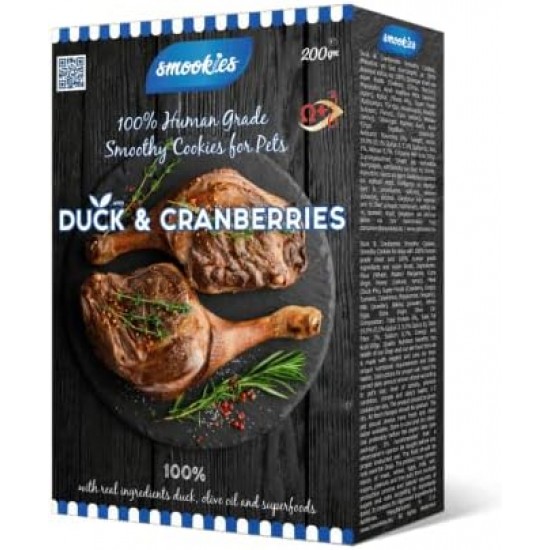 Smookies Duck & Cranberries, 200 Gram Snacks for Dogs Smookies Duck & Cranberries, 200 Gram Snacks for Dogs