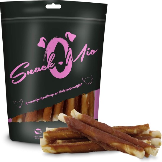SnackOMio – Premium Hundesnack – Knusprige Kaustange an Hühnerbrustfilet, getreidefrei, 1er Pack (1 x 200g) SnackOMio – Premium Hundesnack – Knusprige Kaustange an Hühnerbrustfilet, getreidefrei, 1er Pack (1 x 200g)