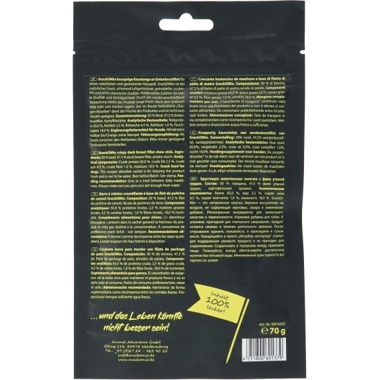 SnackOMio – Premium Hundesnack – Knusprige Kaustange an Hühnerbrustfilet, getreidefrei, 1er Pack (1 x 200g) SnackOMio – Premium Hundesnack – Knusprige Kaustange an Hühnerbrustfilet, getreidefrei, 1er Pack (1 x 200g)