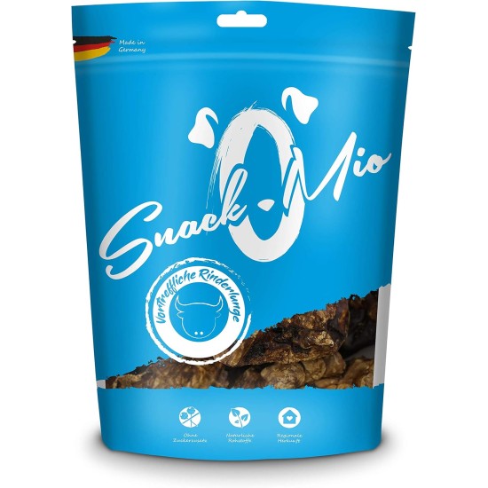 SnackOMio – Premium Hundesnack – vortreffliche Rinderlunge, getreidefrei, 1er Pack (1 x 500g) SnackOMio – Premium Hundesnack – vortreffliche Rinderlunge, getreidefrei, 1er Pack (1 x 500g)