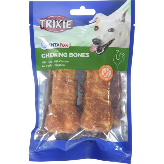 Trixie Denta Fun Chewing Bone with Chicken, 60 g, Pack of 6, Total of 12 Bones Trixie Denta Fun Chewing Bone with Chicken, 60 g, Pack of 6, Total of 12 Bones