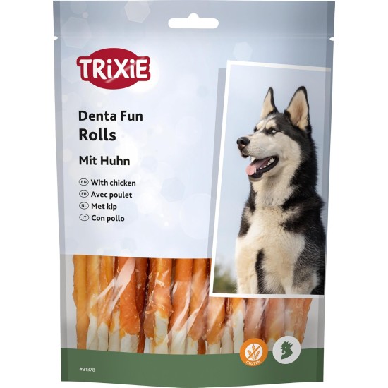 Trixie Denta Fun Chicken Chewing Rolls, 31378 , 12 cm, 30 Pieces, 240 g Trixie Denta Fun Chicken Chewing Rolls, 31378 , 12 cm, 30 Pieces, 240 g