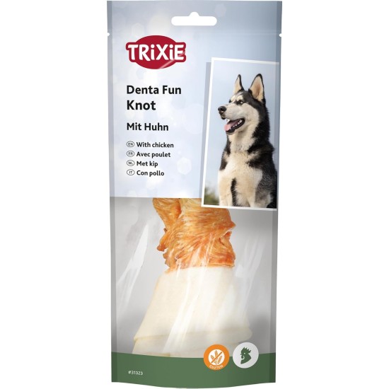 Trixie Denta Fun Five Knotted Chewing Bone with Chicken for Dog, 70 g Trixie Denta Fun Five Knotted Chewing Bone with Chicken for Dog, 70 g