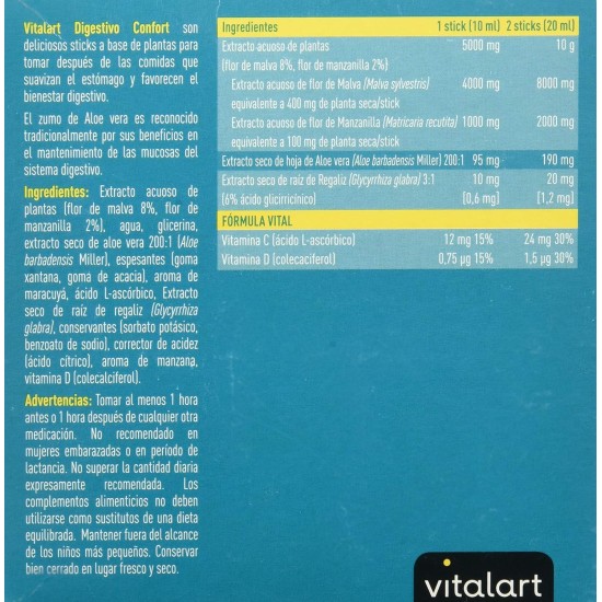 VITALART DIGESTIVO Comfort 20 Sticks, Black, Normal VITALART DIGESTIVO Comfort 20 Sticks, Black, Normal