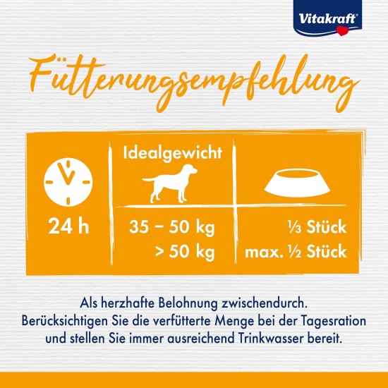 Vitakraft Chews Dog Snack, 21 cm Long, Chew Bone, Supports Dental Care and Oral Hygiene, Made of Pure Cow Skin, for Large Dogs, No Added Sugar and Grains (8 x 160 g) Vitakraft Chews Dog Snack, 21 cm Long, Chew Bone, Supports Dental Care and Oral Hygiene, Made of Pure Cow Skin, for Large Dogs, No Added Sugar and Grains (8 x 160 g)