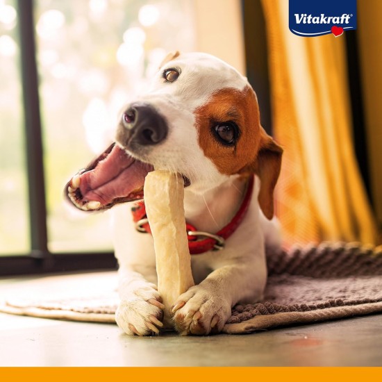Vitakraft Chews Dog Snack, Chew Knot for Reward, Made of Dried Cow Skin, Wrapped with Chicken Meat, Low Fat, No Added Sugar and Grains (10 x 70 g) Vitakraft Chews Dog Snack, Chew Knot for Reward, Made of Dried Cow Skin, Wrapped with Chicken Meat, Low Fat, No Added Sugar and Grains (10 x 70 g)