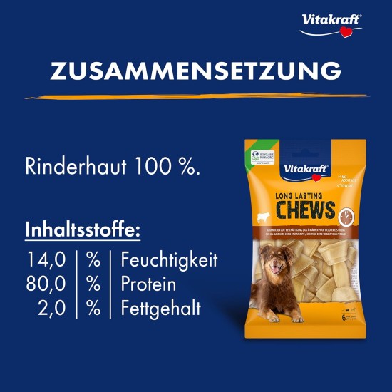 Vitakraft Long Lasting Chews Dog Chew Bone, Cow Hide, Intensive Activity (6 x 173 g) Vitakraft Long Lasting Chews Dog Chew Bone, Cow Hide, Intensive Activity (6 x 173 g)