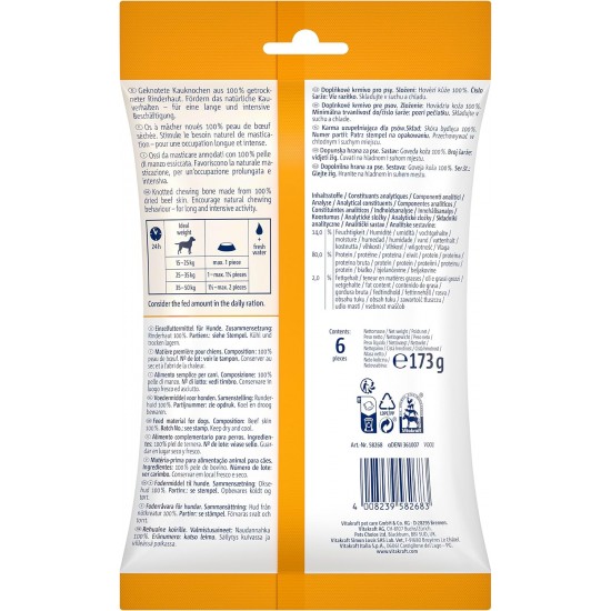 Vitakraft Long Lasting Chews Dog Chew Bone, Cow Hide, Intensive Activity (6 x 173 g) Vitakraft Long Lasting Chews Dog Chew Bone, Cow Hide, Intensive Activity (6 x 173 g)