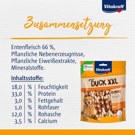 Vitakraft Pure Duck XXL Filet, Hundeleckerli, Entenbrustfiletstreifen, Hunde Trainingsleckerli, ohne Zusatz von Zucker (6x 250g) Vitakraft Pure Duck XXL Filet, Hundeleckerli, Entenbrustfiletstreifen, Hunde Trainingsleckerli, ohne Zusatz von Zucker (6x 250g)