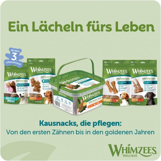 WHIMZEES By Wellness Mixed Variety Box Chew Sticks for Medium Dogs for Dental Care, Medium, Pack of 28, No Added Sugar, Grain-Free, Natural, Low Fat WHIMZEES By Wellness Mixed Variety Box Chew Sticks for Medium Dogs for Dental Care, Medium, Pack of 28, No Added Sugar, Grain-Free, Natural, Low Fat