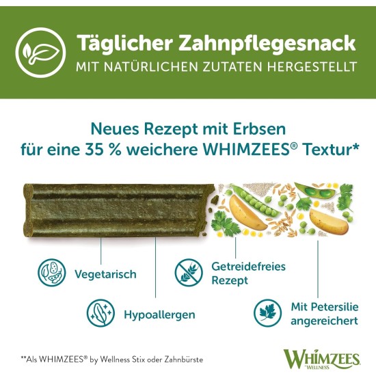 WHIMZEES by Wellness Medium 14 Pack Softer Chew Sticks for Medium Dogs for Dental Care, Gentle Care, Suitable for Aging Dogs, No Added Sugar, Grain Free WHIMZEES by Wellness Medium 14 Pack Softer Chew Sticks for Medium Dogs for Dental Care, Gentle Care, Suitable for Aging Dogs, No Added Sugar, Grain Free