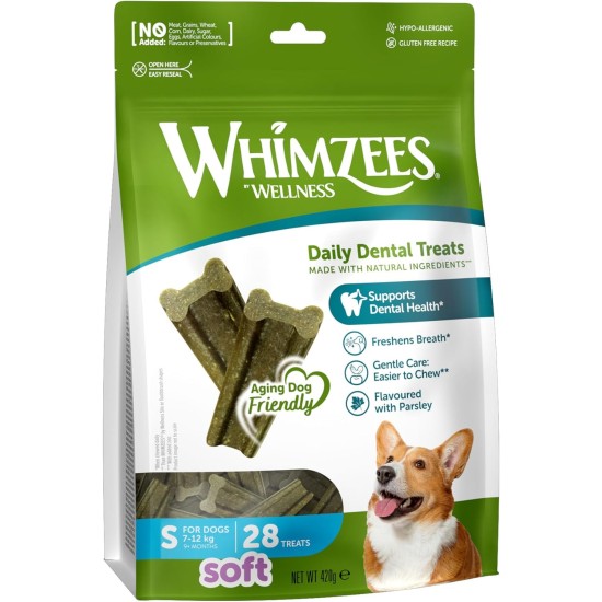 WHIMZEES by Wellness Medium 14 Pack Softer Chew Sticks for Medium Dogs for Dental Care, Gentle Care, Suitable for Aging Dogs, No Added Sugar, Grain Free WHIMZEES by Wellness Medium 14 Pack Softer Chew Sticks for Medium Dogs for Dental Care, Gentle Care, Suitable for Aging Dogs, No Added Sugar, Grain Free