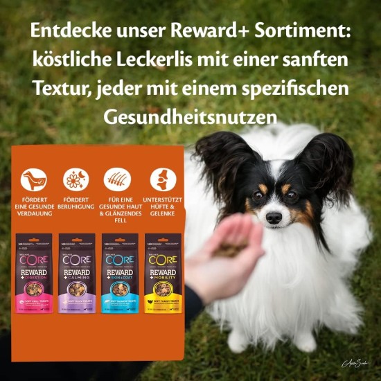 Wellness CORE Reward+ Pute, 170 g, sanfte Hundeleckerli zur Belohnung, ohne Zuckerzusatz, getreidefrei, mit hohem Fleischanteil, fördert die Mobilität deines Hundes Wellness CORE Reward+ Pute, 170 g, sanfte Hundeleckerli zur Belohnung, ohne Zuckerzusatz, getreidefrei, mit hohem Fleischanteil, fördert die Mobilität deines Hundes