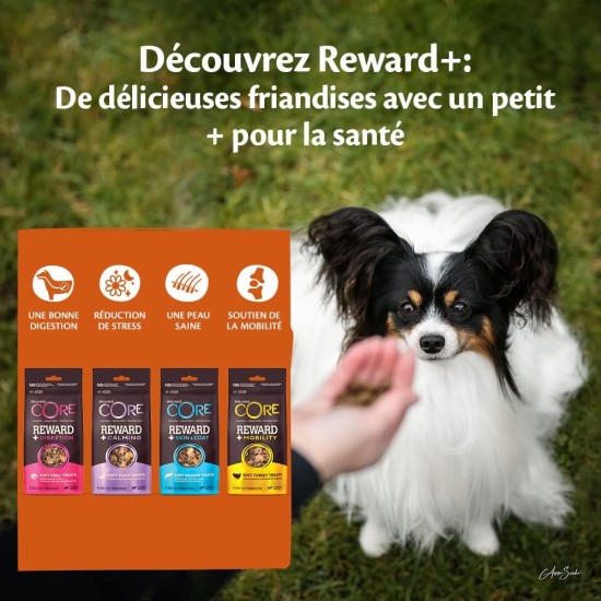 Wellness CORE Reward+ Pute, 170 g, sanfte Hundeleckerli zur Belohnung, ohne Zuckerzusatz, getreidefrei, mit hohem Fleischanteil, fördert die Mobilität deines Hundes Wellness CORE Reward+ Pute, 170 g, sanfte Hundeleckerli zur Belohnung, ohne Zuckerzusatz, getreidefrei, mit hohem Fleischanteil, fördert die Mobilität deines Hundes