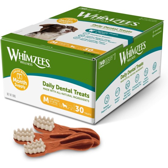 Whimzees Natural Cereal-Free Dental Treats for Dogs, Various Types and Sizes Whimzees Natural Cereal-Free Dental Treats for Dogs, Various Types and Sizes