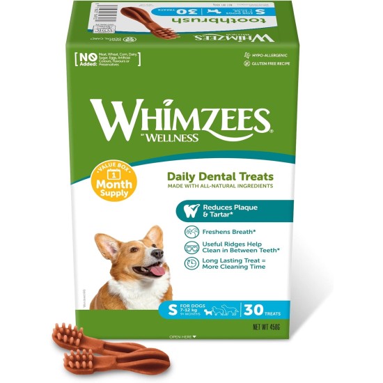 Whimzees Natural Cereal-Free Dental Treats for Dogs, Various Types and Sizes Whimzees Natural Cereal-Free Dental Treats for Dogs, Various Types and Sizes
