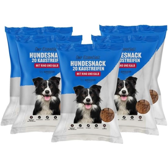 by Amazon 20 Streifen zum Kauen fur Hund, Rind und Kalb, 200g (1er-Pack) by Amazon 20 Streifen zum Kauen fur Hund, Rind und Kalb, 200g (1er-Pack)