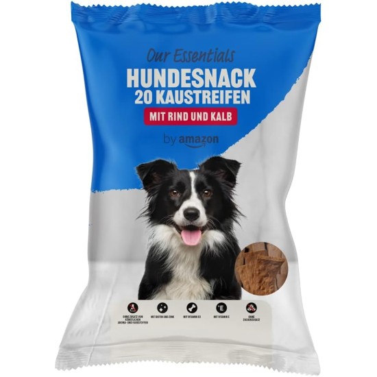by Amazon 20 Streifen zum Kauen fur Hund, Rind und Kalb, 200g (1er-Pack) by Amazon 20 Streifen zum Kauen fur Hund, Rind und Kalb, 200g (1er-Pack)