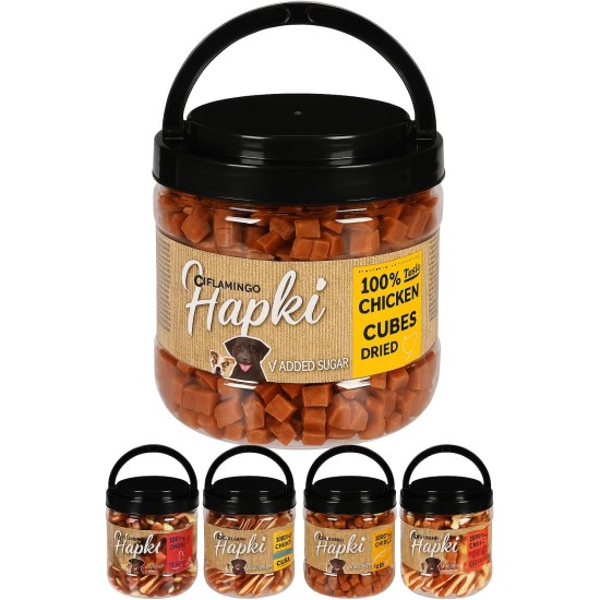 leckerli Dog - Dog Snack - with Chicken Cubes - 750 g - Sugar-Free, Protein Rich, Low Fat - Flamingo Hapki Dog Treats leckerli Dog - Dog Snack - with Chicken Cubes - 750 g - Sugar-Free, Protein Rich, Low Fat - Flamingo Hapki Dog Treats