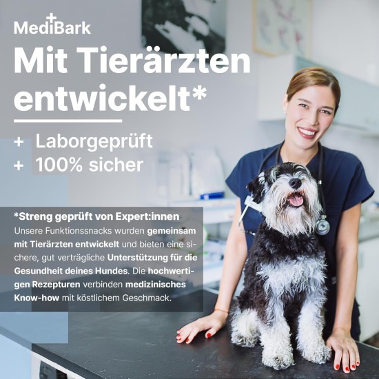 4barks MediBark Relax & Chill Soothing Agent as Treat, 100% Natural Anti-Stress Snack, Gluten & Sugar Free, Dog Treats Against Stress & Anxiety, with Valerian & Passion Flower, 150 g 4barks MediBark Relax & Chill Soothing Agent as Treat, 100% Natural Anti-Stress Snack, Gluten & Sugar Free, Dog Treats Against Stress & Anxiety, with Valerian & Passion Flower, 150 g