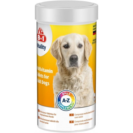 8in1 Multivitamin Tablets Adult - for Dietary Supplement in Adult Dogs, 1 Tin (70 Tablets) 8in1 Multivitamin Tablets Adult - for Dietary Supplement in Adult Dogs, 1 Tin (70 Tablets)