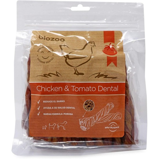 Biazoo Dental Chicken and Tomato 500 g Snacks for Dogs Suitable for All Breeds and Sizes, Helps with Dental Hygiene Biazoo Dental Chicken and Tomato 500 g Snacks for Dogs Suitable for All Breeds and Sizes, Helps with Dental Hygiene