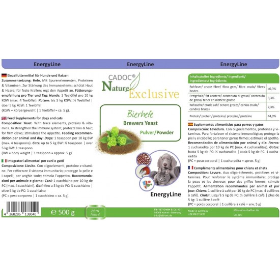 Cadoc - Nature Exclusive Brewer's Yeast, 500 g (Pack of 1) Cadoc - Nature Exclusive Brewer's Yeast, 500 g (Pack of 1)