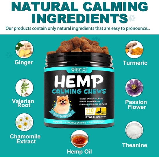 Calming Chew for Dogs (Salmon Aroma Pack of 110), Soothing Chews for Pets, ti Stress Snack for Your Dog, Promotes Relaxation, Reduce Stress, with Natural Ingredients Calming Chew for Dogs (Salmon Aroma Pack of 110), Soothing Chews for Pets, ti Stress Snack for Your Dog, Promotes Relaxation, Reduce Stress, with Natural Ingredients