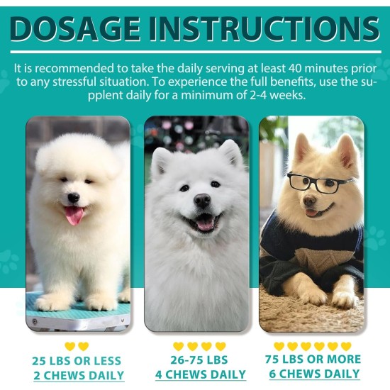 Calming Chew for Dogs (Salmon Aroma Pack of 110), Soothing Chews for Pets, ti Stress Snack for Your Dog, Promotes Relaxation, Reduce Stress, with Natural Ingredients Calming Chew for Dogs (Salmon Aroma Pack of 110), Soothing Chews for Pets, ti Stress Snack for Your Dog, Promotes Relaxation, Reduce Stress, with Natural Ingredients