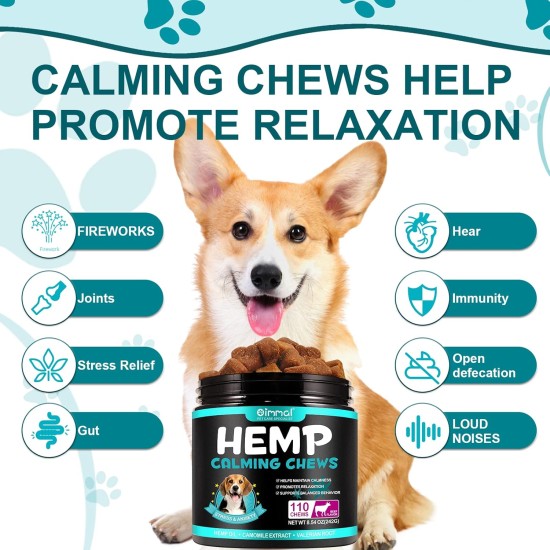 Calming Chew for Dogs (Salmon Aroma Pack of 110), Soothing Chews for Pets, ti Stress Snack for Your Dog, Promotes Relaxation, Reduce Stress, with Natural Ingredients Calming Chew for Dogs (Salmon Aroma Pack of 110), Soothing Chews for Pets, ti Stress Snack for Your Dog, Promotes Relaxation, Reduce Stress, with Natural Ingredients