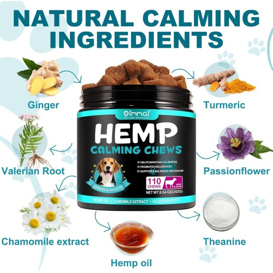 Calming Chew for Dogs (Salmon Aroma Pack of 110), Soothing Chews for Pets, ti Stress Snack for Your Dog, Promotes Relaxation, Reduce Stress, with Natural Ingredients Calming Chew for Dogs (Salmon Aroma Pack of 110), Soothing Chews for Pets, ti Stress Snack for Your Dog, Promotes Relaxation, Reduce Stress, with Natural Ingredients