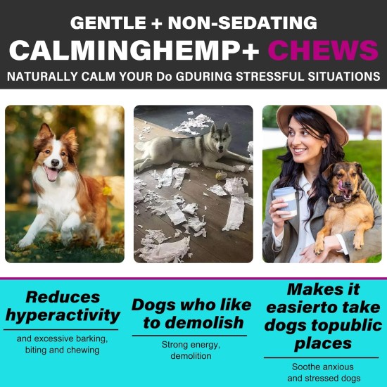 Calming Chew for Dogs (Salmon Aroma Pack of 110), Soothing Chews for Pets, ti Stress Snack for Your Dog, Promotes Relaxation, Reduce Stress, with Natural Ingredients Calming Chew for Dogs (Salmon Aroma Pack of 110), Soothing Chews for Pets, ti Stress Snack for Your Dog, Promotes Relaxation, Reduce Stress, with Natural Ingredients
