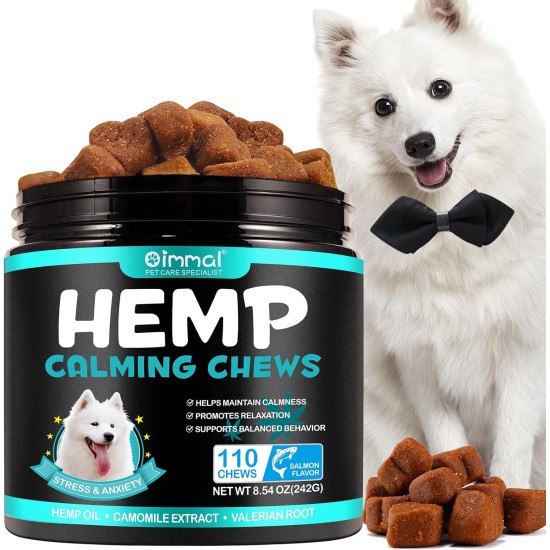Calming Chew for Dogs (Salmon Aroma Pack of 110), Soothing Chews for Pets, ti Stress Snack for Your Dog, Promotes Relaxation, Reduce Stress, with Natural Ingredients Calming Chew for Dogs (Salmon Aroma Pack of 110), Soothing Chews for Pets, ti Stress Snack for Your Dog, Promotes Relaxation, Reduce Stress, with Natural Ingredients