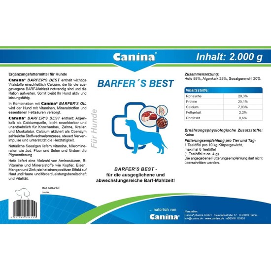 Canina Barfer's Best - Powder - 2kg Canina Barfer's Best - Powder - 2kg