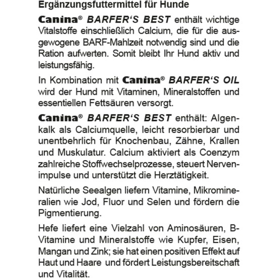 Canina Barfer's Best - Powder - 2kg Canina Barfer's Best - Powder - 2kg