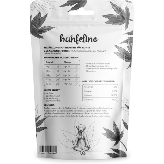 Dog Treats with Hemp 100 g Snacks - Natural Calming & Relaxation for Anxiety or Stress - Dog Biscuits Made of Hemp Press Cake Grain-Free & Natural Dog Treats with Hemp 100 g Snacks - Natural Calming & Relaxation for Anxiety or Stress - Dog Biscuits Made of Hemp Press Cake Grain-Free & Natural